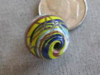 Rare Antique Venetian Fancy Glass Trade  Bead Aventurine Turquoise Yellow 15mm