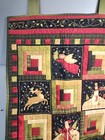 Handmade Patchwork Quilted Christmas Blanket Wall Hanging 24 X 44  Holiday Decor