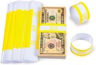 New Pack Of 100 Yellow Currency Straps For  1000 Bills  Free Shipping  New   