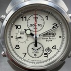 Seiko Chronograph Watch Men 40mm White Dial Silver Tone Date 7t32-7g00 New Batt