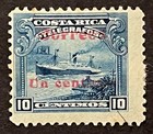 Travelstamps  Costa Rica Overprint Stamps Scott  87 - Un Centimo On 10c Mogh