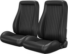 1 Pair Pvc Obs Style Car Seats W Dual Sliders Reclinable Low Back Bucket Seats