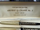 Arpege Chanel No 5 14k Gold Filigree Ballpoint Pen Set In Box Vintage
