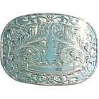 Decorative Silver Colored Belt Buckle - 4  W X 2 3 4  H - Western Belt Buckle