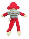 Vintage Original Dan Dee Sock Monkey Plush Red Striped Shirt 18  Stuffed Animal