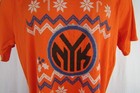 New York Knicks Nba Adidas Men s Cross Stitch christmas Style T-shirt 