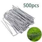 500pk Galvanized Landscape Staples 11 Gauge Garden Stakes Fabric Sod Yard Pins