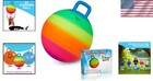 Safe   Fun 18 Inch Rainbow Hopper Ball - Indoor outdoor Toy For Kids Ages 3-6