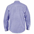 Mens Bavarian Shirt Blue Oktoberfest Costume Traditional Cotton Lederhosen Shirt
