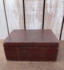 Vintage Wooden Box With Metal Fittings  Wood Box  Lid  Set Of 2