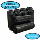 Black Lldpe Star Sealed Can Liner 33 x58  1 5 Mil 55-60 Gallons 200 Qty