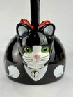 Vintage 1995 Ancona Black Kitty Cat Whistling Tea Kettle Teapot Tuxedo Enamel