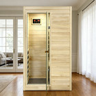 Mini Far Infrared Sauna Poplar Wood Saunas Cabinet For 1 Person Detox Spa 905w