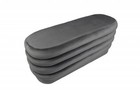 44  Gray Velvet Tufted Oval Ottoman
