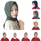 Muslim Womens Hijab Headscarf Plain Chiffon Square Scarf Islam Turban Wrap Shawl