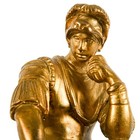 French Dor   Bronze Figural Inkwell On Marble Base