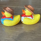 Lot Of 2 Munchkin Hot Yellow Cowboy Rubber Duck Western 2015 Bath Toy 3  Duckie