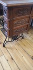Antique Singer Treadle Sewing Machine 7 Oak Cabinet Drawers  2 Frames