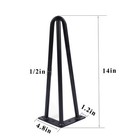 14 Inch Hairpin Table Legs 1 2    Dia 3-rods Hairpin Feet  Diy Black Coffee Tab   