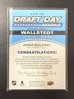2024-25 Sp Game Used Jesper Wallstedt Draft Day Marks  d    Auto  35