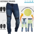 Mens Motorcycle Protective Denim Jeans Motorbike Biker Jeans With Aramid Lining