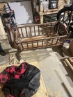 Antique 1800   s Wooden Baby Cradle Crib  Primitive Rare American Swinging