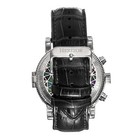 Heritor Automatic Legacy Leather-band Watch W day date - Silver black