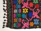 Vintage Traditional Handmade Embroidered Mexican Shawl 74x29 Inches