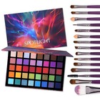 40 Color Eyeshadow Palette   15 Pcs Eye Brushes Set - Matte  Shimmer  Glitter  W