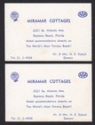 2-daytona Beach-florida-miramar Cottages-motel-business Cards-vintage Lot