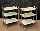 1 2 Folding Vintage 3 Seater Cabinet Tea Trolley Bar Cart Etagere 70s Rare Mid Century 
