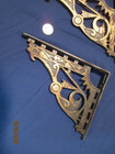 2 Antique Victorian Shelf Brackets Iron W bronze Wash    6 75  X 8 25  1890 s