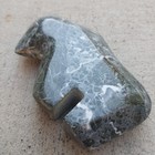 Vtg Carved Buffalo Totem 6  Moss Agate Bison Figure Carving Handmade Stone