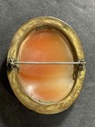 Beautiful Antique Diana Goddess Of The Hunt Cameo Brooch Very High Relief