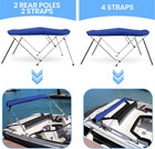 Boat Bimini Top 4 Bow 8 l X 54  H X 91 -96  W Blue Heavy Duty Waterproof 
