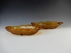 Set Of Two Vintage Indiana Amber Glass Lily Pons Celery Dishes