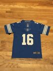 Jared Goff  16 Detroit Lions Kids Jersey Blue Youth Medium Stitched Jersey