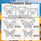 Thinp 48pcs Butterflies For Bouquets   Wall Decor - 4 Styles  3 Sizes 