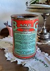 Ant C 1910 B g Jamoka Coffee Tin  Spokane  Wa Teal Red Farmhouse Kitchen Planter