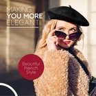 Black French Wool Beret Hat - Classic Stretchable - One 7 1 4-7 3 8 