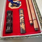 Calligraphy Tool Set Bamboo Brush Ink Stone Vintage Suzuri Sumi Grinder Shodo