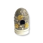 Beehive Sewing Thimble And Pin Cushion  925 Sterling Silver