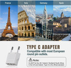 6pcs European Travel Plug Adapter  Us To Europe Plug Adapter Outlet Converter Us