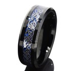 Ebay Wedding Rings For Men Or Women  8mm Black Tungsten Band Silver Blue Celtic
