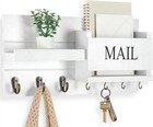 Mail Organizer For Wall Mount     Key Holder With Shelf Includes Letter Holder    
