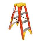 T6204 4 Ft  Fiberglass Twin Step Ladder  8 Ft  Reach Height  With 300 Lb  Load C