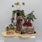 Blue Sky Clayworks 2004 Camel   Lambs Nativity Tea Light Goldminc-perfect W tag