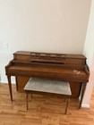 Cable-nelson Upright Piano With Bench     Vintage Wood Finish  Good Condition