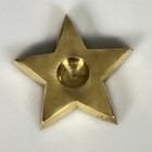 Heavy Solid Brass Star Taper Candle Holders India 3 5    Handcrafted Polished H2