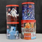Lot Of 5  4 Coca-cola Tins W  Coke Puzzle Inside   Coca-cola Plush Bear